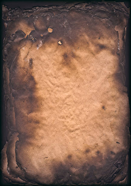High Resolution Burnt Paper Sheets Vignette Grunge Texture stock photo