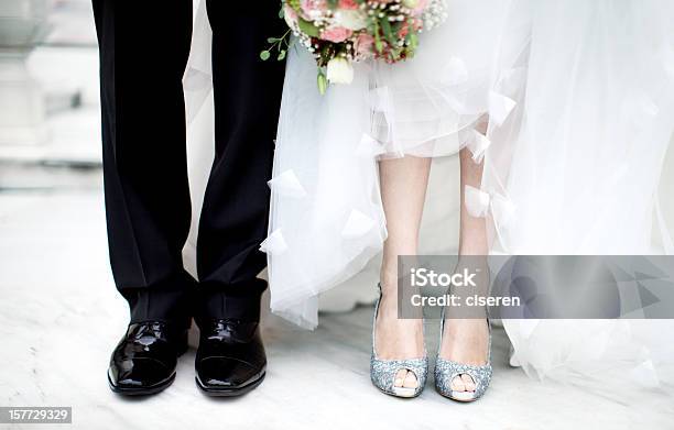 Married Couple Stock Photo - Download Image Now - Shoe, Wedding, Bride