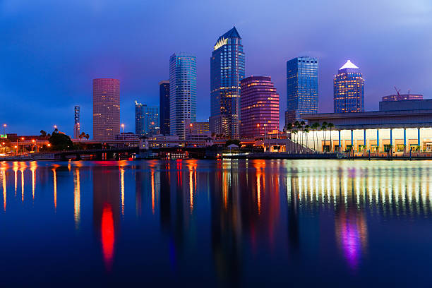 istock Tampa Downtown Skyline with Skyscraper Reflection at Twilight 157729445