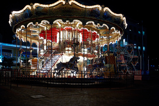 De ville hote carousel, one of the most famous of paris city, france