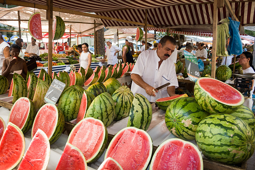 Fruit and vegetables can be seen at Devaraja Market, Mysore, Karnataka, South India.