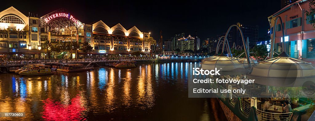 Singapore Riverside punto muelle Clarke restaurantes - Foto de stock de Aire libre libre de derechos