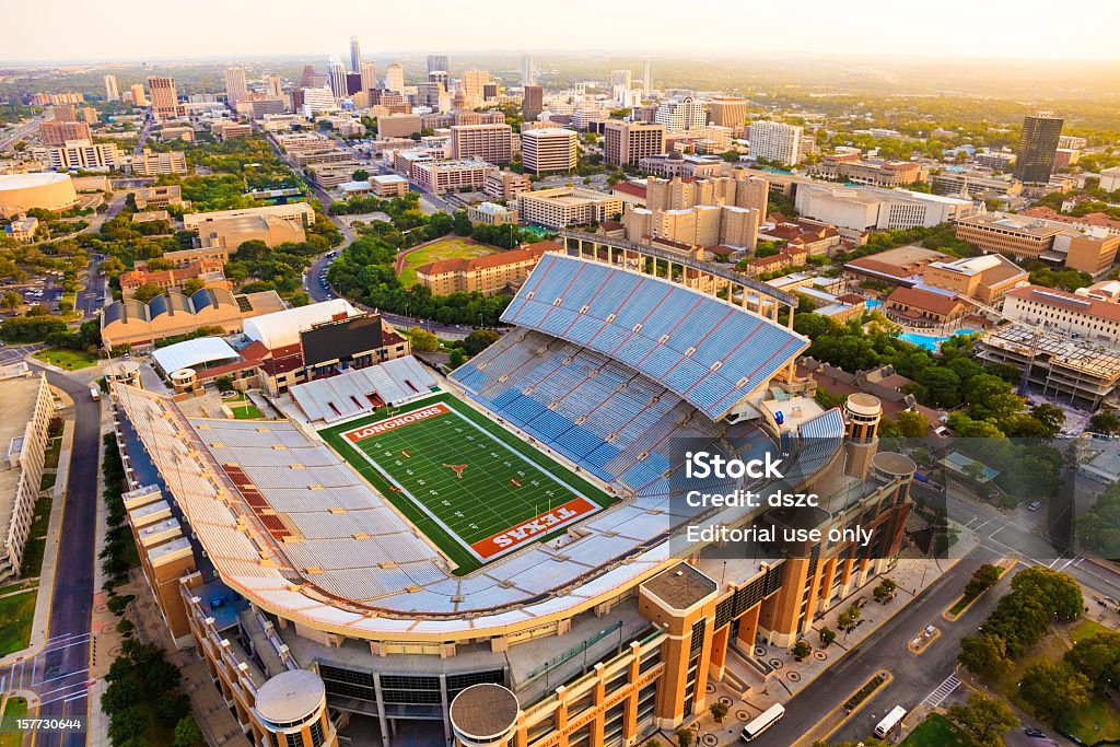 University of Texas Austin (UT) Longhorns Football Stadium aerial view  University Of Texas At Austin Stock Photo