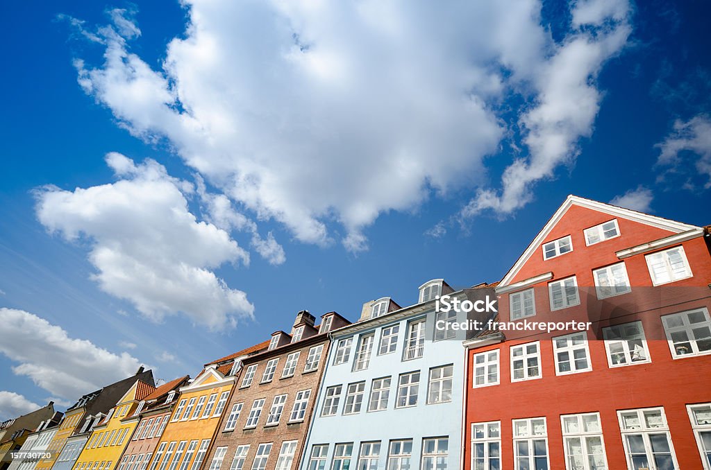Нюхавн Разноцветные Фасад отеля в Копенгагене - Стоковые фото Архитектура роялти-фри