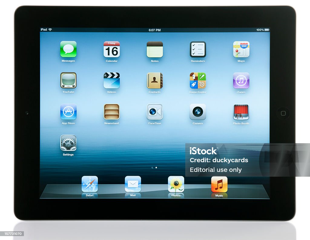 Apple iPad 3 Wi-Fi con tracciati di ritaglio - Foto stock royalty-free di Big Tech