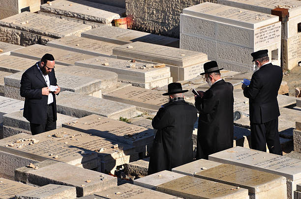 Jewish cementery in Jerusalem stock photo