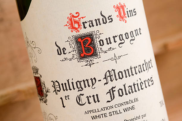 Label auf einer Weinflasche Le Montrachet – Foto