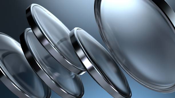 istock transparent blue cloudy lenses with metal frame neatly arranged abstract delicate and atmospheric Elegant and Modern 3d rendering background material 1577316216