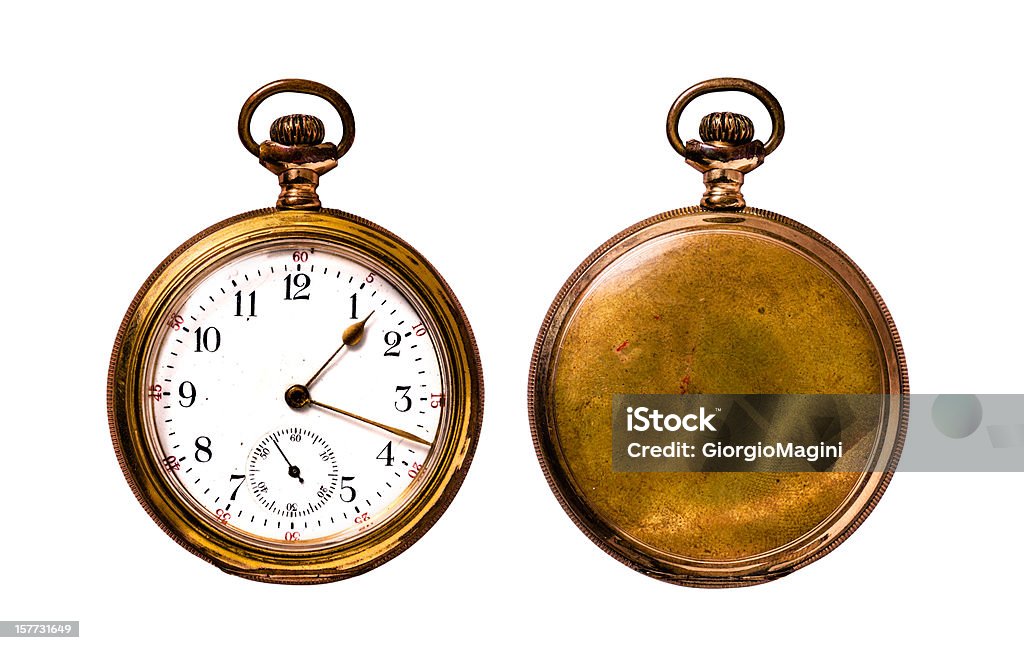 Antiguo Reloj De Bolsillo Aislado En Blanco Con Trazado De Recorte Foto de  stock y más banco de imágenes de Reloj de bolsillo - iStock
