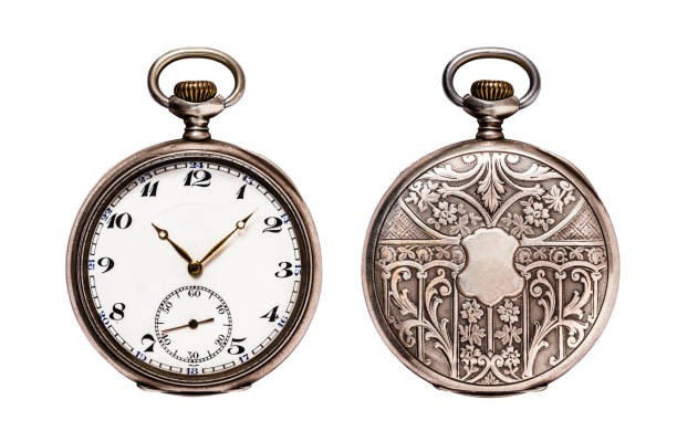 Antique Pocket Watch Isolated on White (Clipping path)