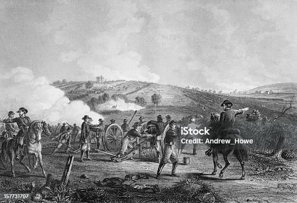Batalha De Gettysburg - Arte vetorial de stock e mais imagens de Guerra Civil Americana - Guerra Civil Americana, Guerra Civil, Batalha de Gettysburg