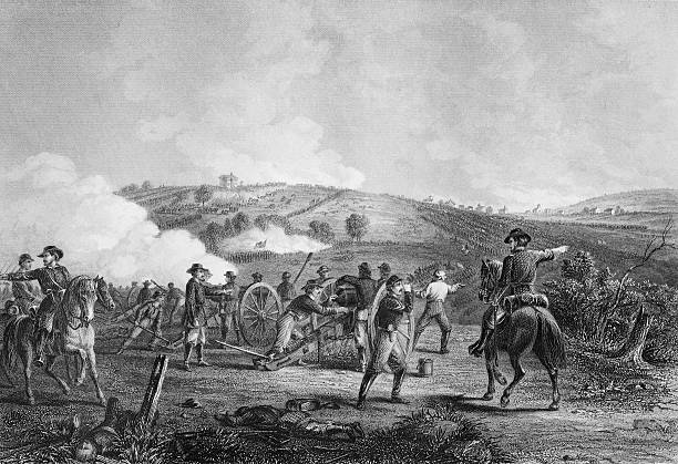 Battle Of Gettysburg Battle Of Gettysburg - American Civil War civil war stock illustrations
