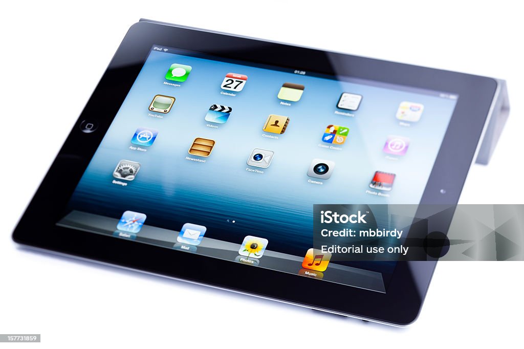 Apple iPad 3 (die neue iPad), isoliert auf weiss - Lizenzfrei .com Stock-Foto