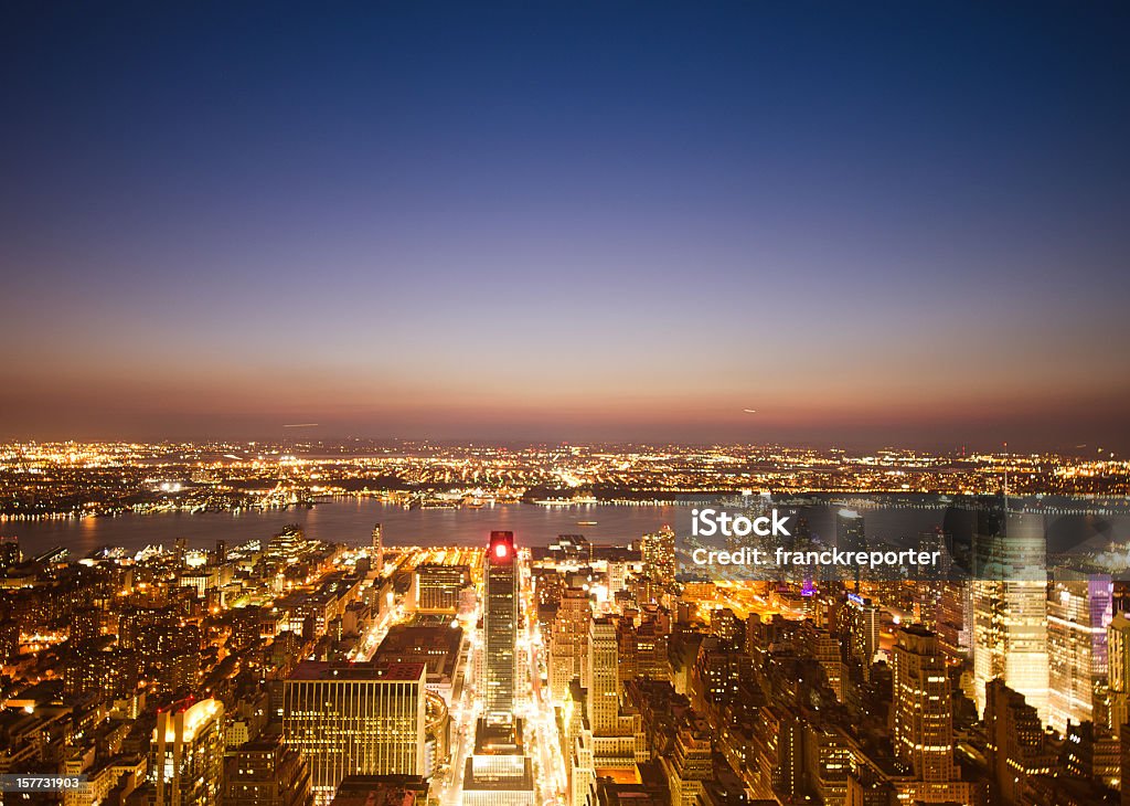 Vista aérea de Times Square en la noche - Foto de stock de Acero libre de derechos