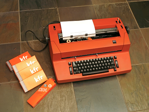 An isolated typewriter