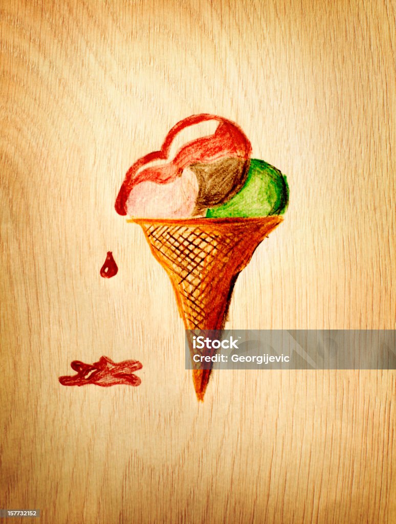 Ice cream Ice cream draw on wooden board. Advertisement Stock Photo