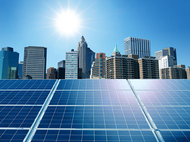 Solar panels in the city