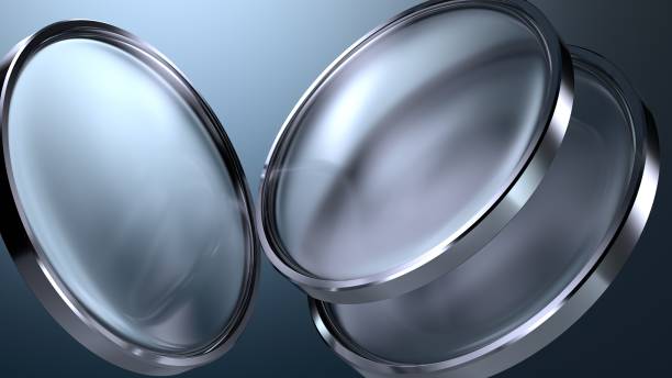 istock transparent blue metal frame slightly cloudy lens abstract subtle atmospheric Elegant and Modern 3d rendering background material 1577327388