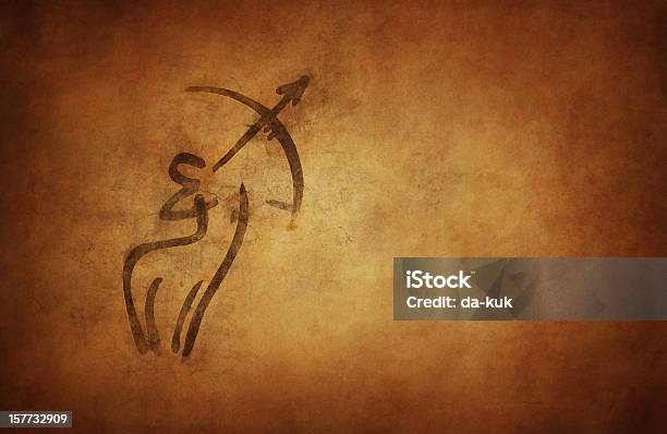 Sagittarius Zodiac Sign Stock Illustration - Download Image Now - Arrow - Bow and Arrow, Parchment, Aging Process