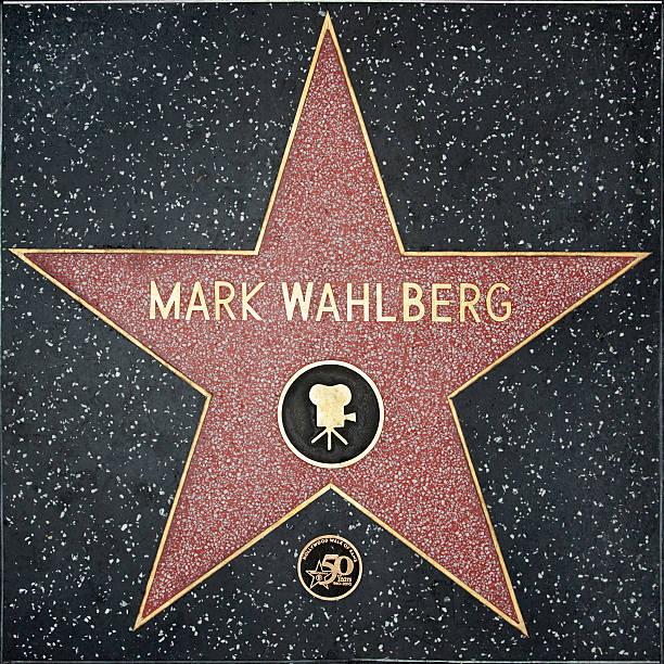 Walk of Fame Hollywood Star - Mark Wahlberg stock photo