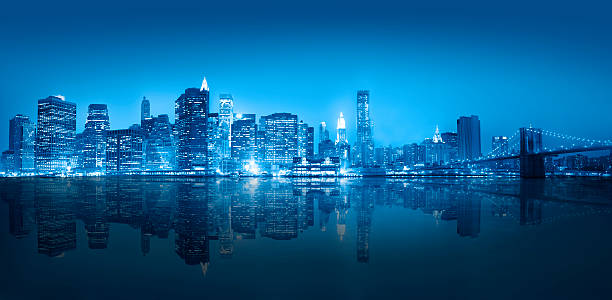 cidade de nova iorque - new york city city night cityscape imagens e fotografias de stock
