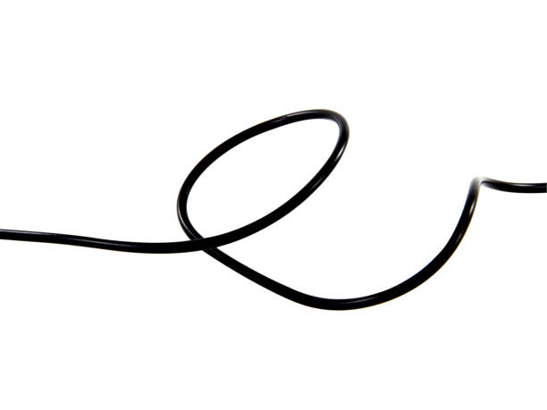 istock Black wire cable of usb and adapter isolated on white background with clipping path.Electronic Connector.Selection focus. 1577338568