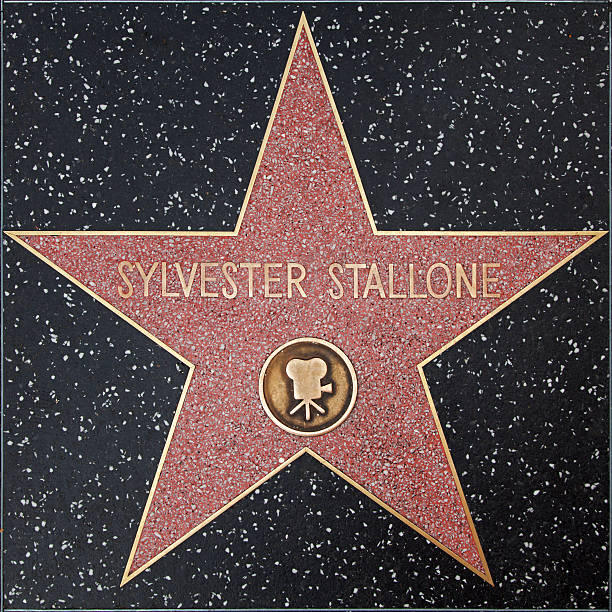 hollywood walk of fame star-sylvester stallone - the hollywood boulevard stock-fotos und bilder