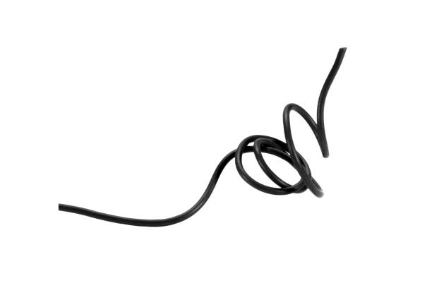 istock Black wire cable of usb and adapter isolated on white background with clipping path.Electronic Connector.Selection focus. 1577341187