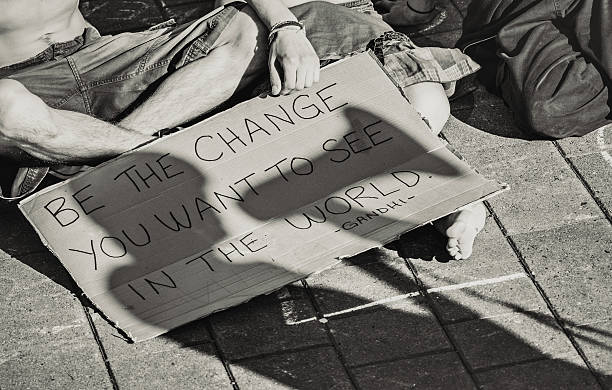 essere il cambiamento - occupy movement foto e immagini stock