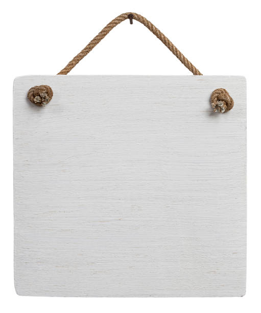 istock Old weathered white wood signboard. 157734516