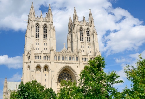 The Washington National Cathedral in Washington DC. Funeral services for several presidents and prominent people have been held here.