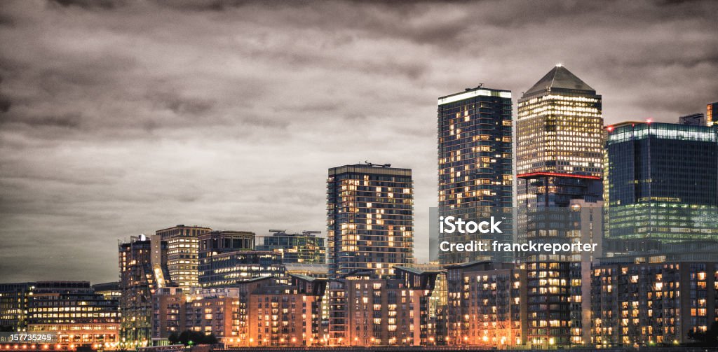 skyline di Londra di acciaio di Canary Wharf-HDR - Foto stock royalty-free di Canary Wharf