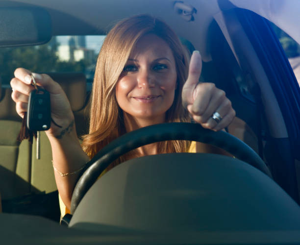 istock Young women in a car 157735305