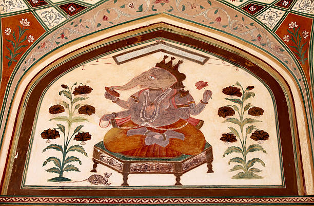 amber fort ジャイプール近くのラジャスタン州、インドます。 - india palace indian culture indoors ストックフォトと画像