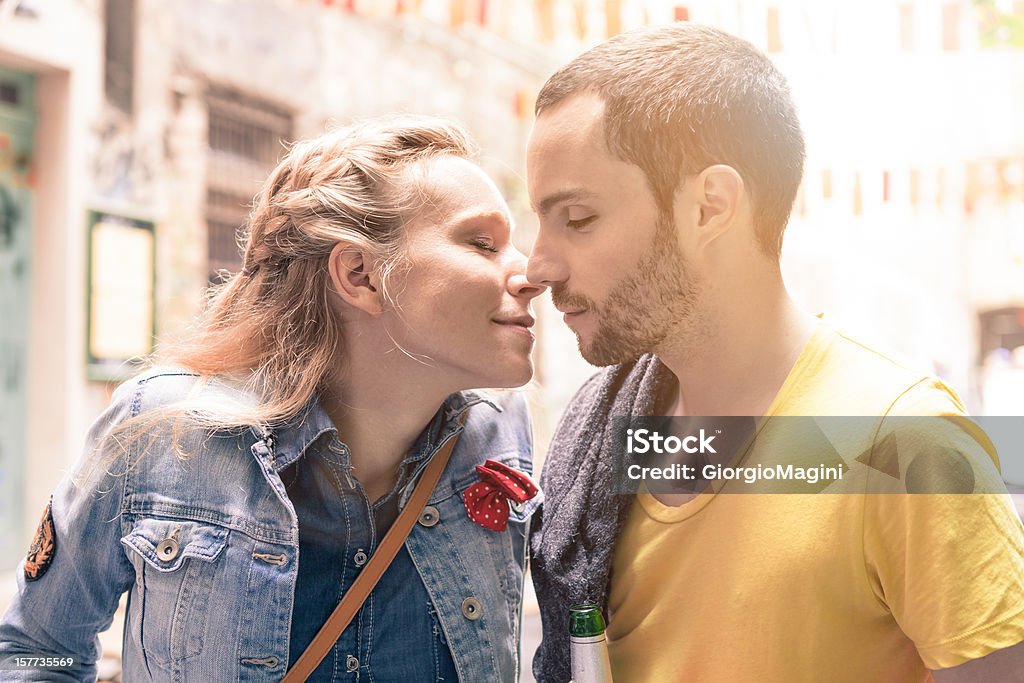 Young Couple About to Kiss Young lovers about to kiss. 20-24 Years Stock Photo