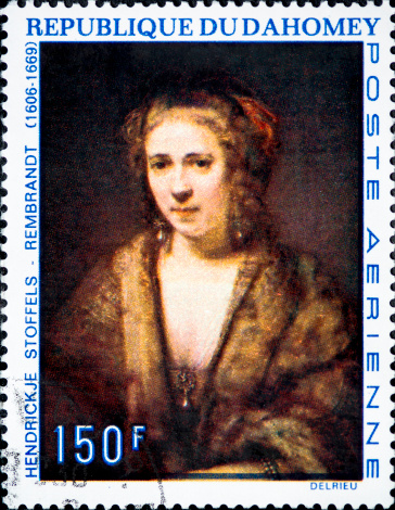 Hendrickje Stoffels by Rembrandt featured on a Stamp