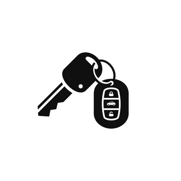 Vector illustration of Car key icon isolated on white background