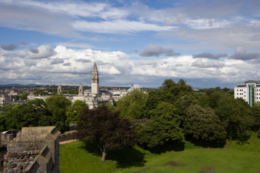 The clock tower that forms part of Cardiff City Hall is a civic building in Cathays Park, Cardiff, Wales, built of Portland stone. It opened in October 1906.