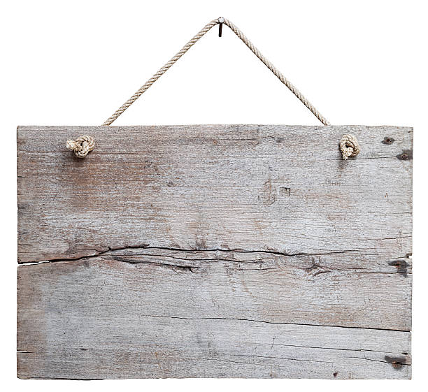 istock Old weathered wood signboard. 157736320