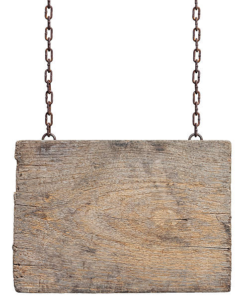 istock Old weathered wood signboard. 157738220