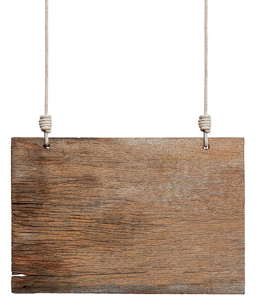 istock Old weathered wood signboard. 157738224