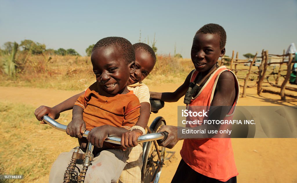 African kids in the bush  Zambia Stock Photo