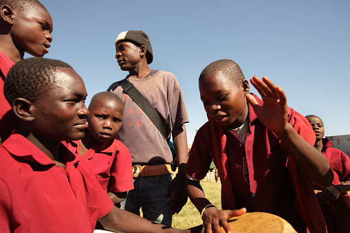 Health care workers and medicine in South Africa concept image.