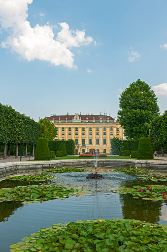 Wien, Austria - July 28, 2023: center of city in summer day. The Burggarten park and the Palmenhaus in Vienna