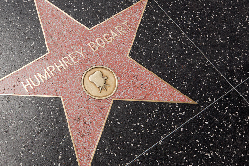 Hollywood, California - October 16, 2019: Kenny G star with Record Logo on Hollywood Walk of Fame. This star is located on Hollywood Blvd. and is one of many celebrity stars.