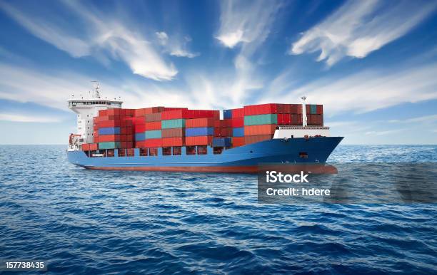 Container Ship Stock Photo - Download Image Now - Container Ship, Sea, Cargo Container