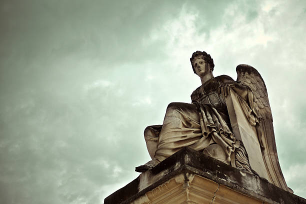 Goddess Statue Goddess Statue with Clouds background  parthenon athens photos stock pictures, royalty-free photos & images