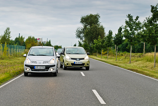 Novyy Urengoy, Russia - June 24, 2021: Brand new car Toyota Corolla in the city street.