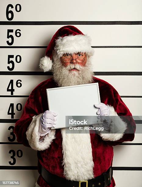 Santa Claus Mugshot Foto de stock y más banco de imágenes de Papá Noel - Papá Noel, Cárcel, Navidad