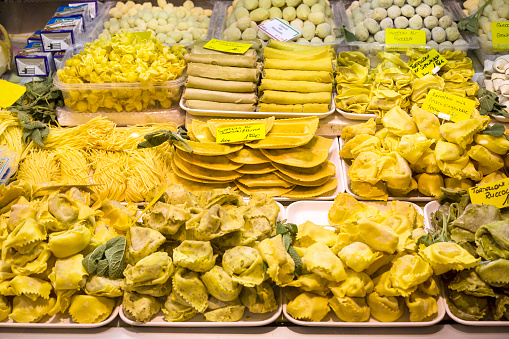 Traditional Turkish sweet dessert pestil or muska dried fruit pulp snack. \